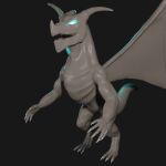  3d_(artwork) anthro bertle digital_media_(artwork) dragon hi_res male sculpt sculpture solo 