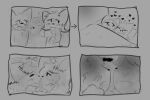  &lt;3 2023 :3 absurd_res anthro barcash07 bed blush clothed clothing comic cuddling digital_drawing_(artwork) digital_media_(artwork) domestic_cat duo embrace english_text excited eyes_closed felid feline felis fur furniture grey_background greyscale hair hi_res hug imminent_kiss love male male/male mammal moan monochrome open_mouth requesting romantic romantic_couple simple_background sketch smile text 
