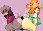  animal_crossing anthro big_breasts big_butt bisexual bottomless breasts brother brother_and_sister butt canid canine canis clothed clothing collaborative collaborative_hot_dogging collaborative_sex digby_(animal_crossing) domestic_dog female genitals group group_sex hi_res hot_dogging huge_butt isabelle_(animal_crossing) lewd_dorky male male/female male/male mammal nintendo penis semi_incest sex sibling sister threesome 