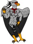  abs absurd_res accipitriform anthro avian beak bird claws eyewear feathers glasses hi_res male secretary_bird solo wings 