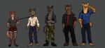  absurd_res animal_humanoid anthro athletic athletic_male bear biped black_clothing black_legwear black_thigh_highs blush boots bottomwear breasts brown_bear butt canid canine canis chart clothed clothing collar combat_boots denim denim_clothing digital_media_(artwork) eyewear felid feline female fentirsa9 footwear formal_wear fur glasses grizzly_bear group hair headphones headphones_around_neck height height_chart hi_res humanoid jeans leash leash_pull leather leather_clothing legwear looking_at_viewer male mammal maned_wolf military_clothing orange_body orange_fur pants shirtless_male simple_background size_difference skirt smaller_male solo thigh_highs ursine wolf yellow_eyes 
