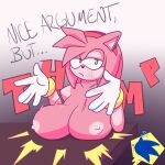  accessory amy_rose anthro breasts clothing contact_onomatopoeia eulipotyphlan female gloves half-closed_eyes handwear headband hedgehog hi_res impact_lines impact_onomatopoeia lewd_supernova mammal narrowed_eyes onomatopoeia sega solo sonic_the_hedgehog sonic_the_hedgehog_(series) sound_effects text 