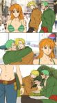  1girl 2boys anger_vein arms_around_neck bara blurry blurry_foreground bra breasts curly_eyebrows distracted distracted_boyfriend_(meme) feet_out_of_frame goatee_stubble green_hair green_kimono japanese_clothes kimono looking_at_another meme multiple_boys muscular muscular_male nami_(one_piece) one_piece pants parody_request pectoral_cleavage pectorals proposal roronoa_zoro sanji_(one_piece) scar scar_across_eye short_hair sparkle sweetdou3 toned toned_male underwear upper_body yaoi 