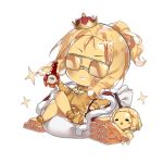  2girls :d artist_request blonde_hair blush blush_stickers cape chain chain_necklace chibi cognac crossed_legs crown curly_hair fairy_(girls&#039;_frontline) full_body fur-trimmed_cape fur_trim girls&#039;_frontline gold_bar gold_chain gold_dress gold_skin golden_fairy_(girls&#039;_frontline) grin holding holding_money jacket jewelry long_sleeves looking_at_viewer lying mini_crown money money_bag multiple_girls necklace no_socks object_request official_art open_mouth parted_bangs pleated_skirt ponytail raised_eyebrow red_cape rich short_hair simple_background skirt slippers slit_pupils smile sparkle sunglasses third-party_source transparent_background white_bag yellow-framed_eyewear zipper 
