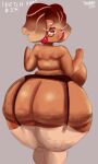  big_breasts big_butt breasts butt cellulite chocolate_bonbon_cookie clothing cookie cookie_run female food hi_res humanoid lingerie rear_view solo thick_thighs tool01k wide_hips 