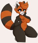  &lt;3 ailurid anthro astro_(alicedapanda) breasts female fluffy fluffy_tail genitals hi_res i_am_kat95 kneeling mammal pussy red_panda solo tail thick_thighs 