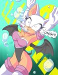  asphyxiation breasts copyright_request darkenrok drowning highres leotard rouge_the_bat swimsuit underwater 