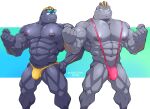  abs biceps duo eyewear eyewear_on_head flint_steel generation_1_pokemon hi_res humanoid machoke maldu male male/male muscular muscular_humanoid muscular_male muscular_thighs nintendo nipple_piercing nipples pecs piercing pokemon pokemon_(species) ryuji_kaiyo sunglasses sunglasses_on_head vein veiny_muscles 