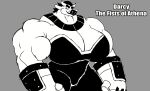  absurd_res anthro armor big_breasts big_muscles breasts female hi_res horn huge_breasts huge_muscles hyper hyper_muscles mammal muscular muscular_anthro muscular_arms muscular_female parttimeyeen_(artist) solo suid suina sus_(pig) tusks wild_boar 