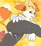  anal anal_penetration anthro black_body blush bodily_fluids body_blush braixen brown_eyes butt butt_blush canid canine cum cum_in_ass cum_in_pussy cum_inside duo female fluffy fluffy_ears fluffy_tail fox generation_6_pokemon genital_fluids genitals hepicant long_ears male male/female mammal nintendo nipples object_in_ass open_mouth penetration penis pink_nose pokemon pokemon_(species) pose pussy pussy_blush red_penis smiley_face solo tail text white_body white_nipples yellow_body 