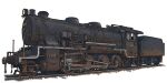  japan_railways locomotive no_humans original railroad_tracks simple_background steam_locomotive train white_background yaruz 