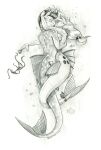  2023 anthro applejack_(mlp) baron_engel bikini bikini_top breasts bubble clothing cutie_mark discarded_clothing duo earth_pony embrace equid equine eyes_closed fan_character female friendship_is_magic graphite_(artwork) hair hasbro hi_res horse hug kissing long_hair male male/female mammal marine merfolk monochrome my_little_pony nude pencil_(artwork) pony romantic split_form swimwear traditional_media_(artwork) 