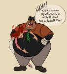  &lt;3 2023 anthro belly belly_grab belly_kiss black_body black_fur bulge clothing cupcake_(artist) dialogue disney domestic_cat duo english_text felid feline felis female fur gloves goof_troop handwear hi_res husband_and_wife kiss_mark laugh male male/female mammal married_couple obese obese_male overweight overweight_male peg_pete pete_(disney) text 