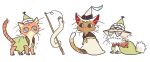  alaira_(witch_hat_atelier) alternate_species ambiguous_gender brushbuddy_(witch_hat_atelier) clothing domestic_cat felid feline felis feral group hat headgear headwear hi_res kamome_shirahama mammal nolnoa_(witch_hat_atelier) quadruped simple_background tail tartah_(witch_hat_atelier) white_background witch_hat_atelier 