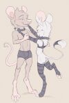  animancer blush bottomwear bulge clothing collar dipodid embrace hi_res hug jerboa legwear luck_(animancer) male mammal murid murine pants rat rodent stockings thigh_highs tight_bottomwear tight_clothing tight_pants tube_socks 