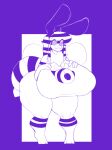  antennae_(anatomy) anthro arthropod arthropod_abdomen bee bent_over bie_(beefuccer) big_breasts big_butt black_sclera bottomless breasts butt clothed clothing female fur hair hi_res huge_breasts huge_butt huge_thighs hymenopteran hyper hyper_breasts insect neck_tuft shirt shirt_only simple_background smile solo standing striped_hair thick_thighs topwear topwear_only tuft wide_hips wings zantanerz_(artist) 