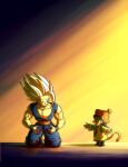  2boys ^_^ biceps black_footwear black_hair blood blood_on_clothes blood_on_hands blue_pants blue_wristband blush boots child closed_eyes commentary_request crying dougi dragon_ball dragon_ball_(object) dragon_ball_super dragon_ball_super_super_hero dragon_ball_z dual_persona gohan_beast hat highres kneeling koukyouji light_rays long_sleeves looking_at_another looking_to_the_side male_child male_focus monkey_tail multiple_boys muscular muscular_male open_mouth pants pectorals red_eyes red_headwear red_sash sash smile son_gohan spiked_hair tail tears time_paradox white_hair wristband 