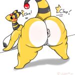  ampharos anthro anus ass_clapping big_breasts big_butt black_eyes black_nipples blush breasts butt female generation_2_pokemon genitals huge_breasts huge_butt lattemon nintendo nipples pokemon pokemon_(species) pussy simple_background solo tail thick_thighs white_background yellow_body 