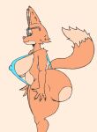  anthro big_breasts big_butt bikini breasts butt canid canine clothing diane_foxington dipstick_tail dreamworks eyewear female fox glasses green_eyes half-closed_eyes hi_res huge_butt mammal markings multicolored_body narrowed_eyes neom-daddy nipple_outline sling_bikini smile solo swimwear tail tail_markings the_bad_guys thick_thighs two_tone_body 