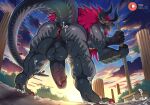  anthro balls big_penis bna_v5 bodily_fluids bushiroad butt card_game demon_lord_dragon_batzz dragon future_card_buddyfight gaming genitals hair hi_res horn huge_penis male muscular muscular_male nude penis presenting public public_nudity scalie solo spread_butt spread_legs spreading sweat vein veiny_penis 