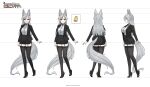  1girl absurdres animal_ear_fluff animal_ears arm_at_side artist_name belt_collar black_footwear black_jacket black_skirt black_thighhighs breasts buttons closed_mouth clothing_cutout collar collared_shirt commentary_request commission dated eun_soyeon_(lustyfox) expressionless formal fox_ears fox_girl fox_tail from_behind from_side full_body garter_straps gijun grey_hair high-waist_skirt high_heels highres jacket korean_commentary large_breasts legs lock long_hair long_sleeves looking_at_viewer miniskirt mole mole_under_eye multiple_views open_clothes open_jacket orange_eyes original padlock pencil_skirt pocket profile reference_sheet shirt shirt_tucked_in shoes side_slit sidelocks simple_background skirt skirt_suit slit_pupils standing suit tail tail_through_clothes thighhighs watermark white_background white_shirt zettai_ryouiki 