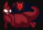  artificer_(rain_world) black_nose eye_scar facial_scar female feral fur hi_res lying nude open_mouth phifo_(artist) pregnant pregnant_female rain_world red_body scar shaded simple_background slugcat_(rain_world) solo tail 