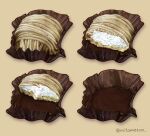  absurdres artist_name brown_background food food_bite food_focus highres mitomaton mont_blanc_(food) no_humans original realistic simple_background still_life twitter_username 