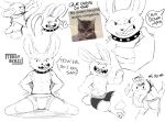  anthro big_bulge boxers_(clothing) bulge butt clothing collar dialogue hi_res holding_object lagomorph leporid long_ears male male/male mammal max_(sam_and_max) melee_weapon meme paws polearm rabbit sam_and_max scythe sketch_page smile smirk smug solo speech_bubble spiked_collar spikes terryskaii_(artist) underwear weapon 