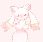  embarrassed female feral genitals hi_res kyubey long_ears mahou_shoujo_madoka_magica puella_magi pussy red_eyes ring simple_background simple_eyes solo spread_legs spreading white_body xiaoyee_moon 