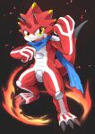  a_midnight_cat abs anthro bandai_namco betelgammamon codpiece digimon digimon_(species) digimon_ghost_game fire fist hi_res horn male pecs red_body scalie scarf solo yellow_eyes 