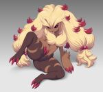  absurd_res ambiguous_gender anthro biped black_sclera brown_body claws fusion generation_4_pokemon generation_5_pokemon hi_res lopunana lopunny nintendo on_ground pokemon pokemon_(species) pokemon_fusion raised_leg red_eyes shadow smile solo zoroark 