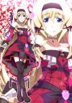  1girl bare_shoulders blonde_hair blue_eyes boots cecilia_alcott cosplay dress drill_hair drill_sidelocks full_body gloves hairband hyakumantenbara_salome hyakumantenbara_salome_(1st_costume) infinite_stratos kuroda_ariake long_hair looking_at_viewer nijisanji sidelocks smile solo thigh_boots 