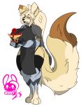  absurd_res armor big_breasts black_sclera blood bodily_fluids breasts calacirya_dhalia_(succubusbnny) canid canine clothing container cup digitigrade_paws fox fur goblet hair hi_res long_hair magic mammal muscular standing succubusbnny wide_hips yellow_body yellow_fur 