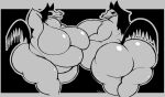  2022 absurd_res anthro belly big_belly big_breasts big_butt black_hair black_sclera black_tail bone breasts butt canid canine female hair hi_res huge_breasts malo mammal open_mouth overweight overweight_anthro overweight_female scp-1471 scp-1471-a scp_foundation simple_background skull skull_head smokey_blokey solo tail white_eyes 