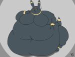  2018 3_toes 4:3 4_fingers ankle_markings anthro arm_markings barefoot batspid2 belly big_belly big_breasts biped black_body black_eyes black_fur bodily_fluids breasts digital_drawing_(artwork) digital_media_(artwork) double_chin ear_markings eeveelution eyebrows eyelashes facial_markings featureless_breasts feet female fingers flabby_arms flat_colors front_view full-length_portrait fur generation_2_pokemon head_markings holding_belly huge_breasts huge_thighs hyper hyper_belly hyper_hips hyper_thighs leg_markings love_handles markings morbidly_obese morbidly_obese_anthro morbidly_obese_female multicolored_body multicolored_fur navel nervous nintendo obese obese_anthro obese_female overweight overweight_anthro overweight_female pink_nose pokemon pokemon_(species) portrait red_sclera signature simple_background solo standing sweat sweatdrop tail tail_markings thick_thighs three-quarter_view toes two_tone_body two_tone_fur umbreon wrist_markings yellow_body yellow_fur 