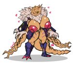  &lt;3 2023 anthro areola bandai_namco big_breasts big_hands black_sclera breasts digimon digimon_(species) fangs female fur glubtastic hi_res huge_breasts meicrackmon nipples orange_body orange_fur shadow signature simple_background smile solo standing teeth text thick_thighs yellow_eyes 