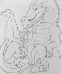  anthro anthro_on_feral bestiality bodily_fluids bodyjob breast_play breasts breath canid clenched_teeth cum cum_drip cum_on_body cum_on_chest cum_on_ground cum_on_leg cum_on_penis cum_on_self cum_on_tail cum_on_wings cumshot dragon dripping duo ejaculation embrace female female_on_feral feral genital_fluids genitals graphite_(artwork) handjob hgythshs hi_res horn hug larger_feral larger_male male male/female mammal messy monochrome on_lap orgasm_face pencil_(artwork) penile penile_spines penis penis_hug scalie sex sitting sitting_on_another sitting_on_lap size_difference size_play smaller_anthro smaller_female tail teeth thigh_sex titfuck traditional_media_(artwork) two-handed_handjob wings 