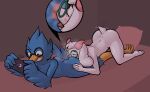  3_toes 5_fingers angry anthro anthro_on_anthro anus ass_up avian avian_feet beak bed bedroom_eyes berdly bird blue_body blue_feathers blush bodily_fluids bovid bubble_butt butt butt_grab butt_sniffing caprine chest_tuft clenched_teeth cutaway deltarune duo english_text eyelashes eyewear face_in_ass feather_tuft feathers feet fingers floppy_ears fur fur_tuft furniture game_console gaming glasses hand_on_butt handheld_console head_tuft hi_res holding_console holding_object horn inside interspecies long_ears looking_pleasured lying male male/male mammal moan motion_lines musk narrowed_eyes nose_to_anus nude on_bed on_front one_eye_closed onomatopoeia open_mouth pillow pink_anus pink_eyes pink_horn raised_tail ralsei seductive sex_while_gaming short_tail side_view simple_background sniffing sound_effects steam straddling sweat sweaty_butt tail tail_feathers tail_motion tailwag talons teeth text toes tongue tongue_out tuft undertale_(series) veterowo white_body white_fur wings yellow_beak 