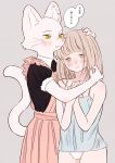  anthro bodily_fluids clothed clothing domestic_cat duo felid feline felis female human japanese_text kemono mammal sasanaco tears text translation_request 