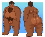  anthro balls bear big_balls big_butt blue_eyes body_hair brown_body brown_fur brown_hair butt chest_hair chubby_anthro chubby_male feet fur genitals hair hi_res humanoid kai_lionbear male mammal nipples nude overweight overweight_anthro overweight_male penis pubes short_hair solo tail toes 