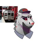 absurd_res anthro baseball_cap belly black_belly black_sclera clothing dragon eyebrows greater_cleveland_regional_transit_authority grey_clothing grey_hat grey_headwear hat headgear headwear hi_res horn how_to_dragon_your_train hybrid living_machine living_train living_vehicle locomorph locomotive machine male markings metallic_body number photo public_transportation rail_transit rapid_transit red_eyes red_markings reptile rta_rapid_transit scalie silver_body simple_background solo spd_bird spikes tokyu_car_corporation train urban_rail_transit vehicle white_background 