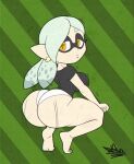  5_fingers 5_toes animal_humanoid big_breasts big_butt bouncing_butt breasts bubble_butt butt cephalopod cephalopod_humanoid clothing ear_piercing ear_ring feet female fingers hi_res humanoid inkling looking_at_viewer looking_back marie_(splatoon) marine marine_humanoid mollusk mollusk_humanoid motion_lines nintendo panties piercing ring_piercing shaking_butt side_boob simple_background solo splatoon tansau thick_thighs throwing_it_back toes twerking underwear white_clothing white_panties white_underwear yellow_eyes 