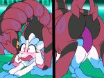  &lt;3 &lt;3_eyes absurd_res anthro anthro_on_feral anthro_penetrated bestiality blush duo eeveelution elodie_(emote) emote-o female female/female feral feral_penetrating feral_penetrating_anthro front_view fur generation_4_pokemon generation_5_pokemon generation_6_pokemon hi_res lopunny nintendo ovipositor ovipositor_penis penetration pink_eyes pinned pinned_to_floor pokemon pokemon_(species) rear_view red_body scolipede sex surprised_expression sylveon white_body white_fur 