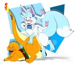  absurd_res anthro anthro_on_feral anthro_penetrated ass_up balls bestiality big_balls big_butt blue_body blue_fur blue_hair bodily_fluids bottomless bow_tie butt charizard clothed clothing deltra duo eeveelution eyewear feral feral_penetrating feral_penetrating_anthro fire flaming_tail fluffy fluffy_tail fur generation_1_pokemon generation_6_pokemon genitals glasses hadou_(satsui-n0-had0u) hair hi_res huge_butt looking_pleasured male male/male nintendo open_mouth orange_body orange_scales penetration pokemon pokemon_(species) ribbons satsui-n0-had0u scales sex shiny_pokemon shirt side_view sweat sweatdrop sylveon tail thick_thighs topwear 