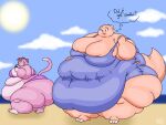  2018 4:3 5_fingers amber_(batspid2) anthro barefoot batspid2 beach belly beverage big_belly big_breasts big_butt bikini biped black_eyebrows black_eyelashes black_nose blue_clothing breasts butt cel_shading claws cleavage cleavage_overflow clothed clothing cloud container cup detailed_background digital_drawing_(artwork) digital_media_(artwork) domestic_cat drinking duo ear_piercing english_text eyebrows facial_tuft feet felid feline felis female fingers flabby_arms frill_(anatomy) front_view full-length_portrait fur glistening glistening_eyes gloves_(marking) grey_eyes hair head_crest head_frill holding_beverage holding_clothing holding_container holding_cup holding_object huge_breasts huge_butt huge_thighs hyper hyper_belly hyper_butt hyper_hips hyper_thighs juna_(batspid2) leg_markings lizard mammal markings membrane_(anatomy) membranous_frill morbidly_obese morbidly_obese_anthro morbidly_obese_female navel non-mammal_breasts obese obese_anthro obese_female overweight overweight_anthro overweight_female piercing pink_bikini pink_bikini_bottom pink_bikini_top pink_body pink_clothing pink_fur pink_hair pink_scales pink_swimwear portrait purple_eyes question raised_eyebrow reptile scales scalie seaside shaded shadow short_hair side_boob side_butt side_view signature socks_(marking) standing sun swimwear tail tail_markings text thick_thighs thought_bubble three-quarter_view tight_clothing toe_claws torn_clothing walking white_claws 