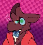  ambiguous_gender animated anthro bodily_fluids brown_body brown_fur crocodilian drooling fluffybunz fluffybunz&#039;s_fursona fur hybrid hypnosis hypnotic_eyes male mind_control reptile saliva scalie solo tongue tongue_out 