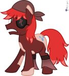  2023 absurd_res alpha_channel alphabet_(mike_salcedo) animal_print brown_body clenched_teeth cow_print earth_pony equid equine eye_patch eyewear feral hair hasbro hi_res horse male mammal melisareb multicolored_body my_little_pony ponification pony r_(mike_salcedo) red_hair signature simple_background solo teeth transparent_background 