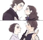  2boys 2girls ? anakin_skywalker blaster_(star_wars) blue_eyes brown_hair couple han_solo happy hetero multiple_boys multiple_girls open_mouth padme_amidala princess_leia_organa_solo scar scar_across_eye simple_background skdlfjgrp smile star_wars star_wars:_a_new_hope star_wars:_revenge_of_the_sith white_background 