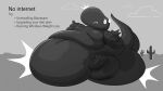  absurd_res anthro belly big_belly big_breasts big_butt black_body bodily_fluids breasts butt cactus cloud desert dinosaur dinosaur_(google_chrome) error_message female frown google google_chrome hi_res huge_butt hyper hyper_belly hyper_butt immobile monochrome morbidly_obese morbidly_obese_anthro morbidly_obese_female obese obese_anthro obese_female overweight overweight_anthro overweight_female plant reptile scalie solo sweat sweatdrop tail text veryfilthything weight_gain 