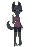  animal_humanoid anthro black_sclera breasts claws clothed clothing ears_up female fluffy full-length_portrait hand_gesture humanoid looking_at_viewer mammal mammal_humanoid portrait simple_background smile solo tail torrin(toxis) toxis unknown_species white_background 